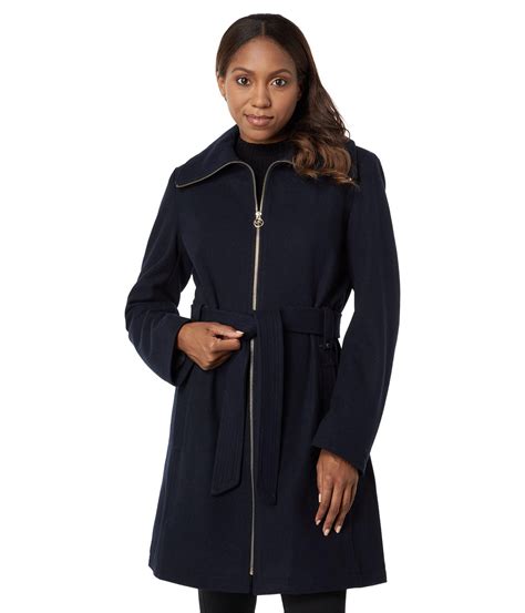 michael michael kors zip front wool jacket womens|Michael Kors women's fitted jackets.